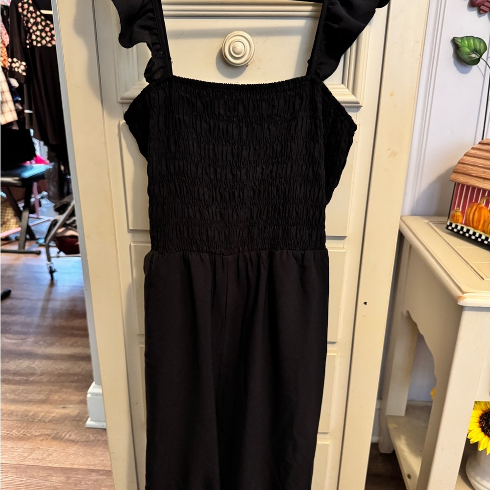 Black Smocked Bodice JumpsuitBlack XL jumpsuit Perfect condition!
